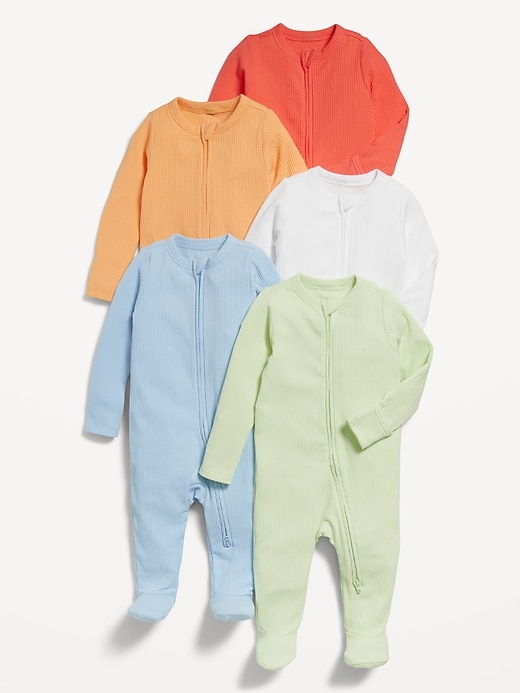 2-Way-Zip Sleep & Play Footed One-Piece 5-Pack for Baby