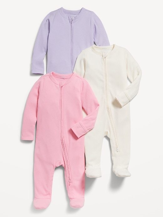 Sleep & Play 2-Way-Zip Footed One-Piece 3-Pack for Baby