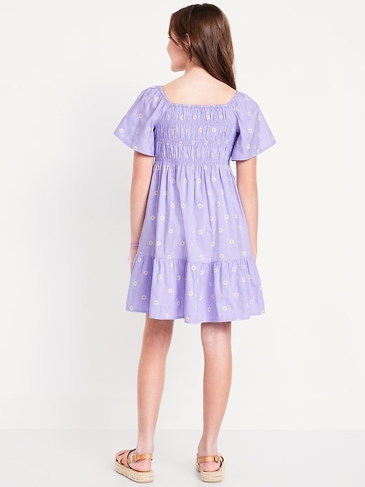 Flutter-Sleeve Fit and Flare Dress for Girls(calla lilies,2x,regular)