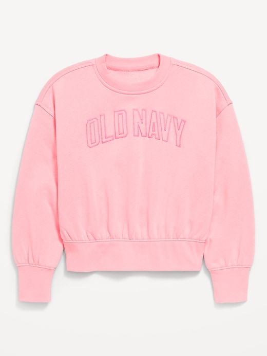 Vintage Oversized Logo-Graphic Sweatshirt for Girls