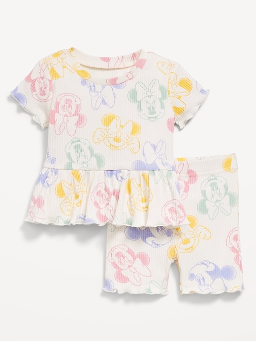 Disney© Ribbed Lettuce-Edge Top and Shorts Set for Baby