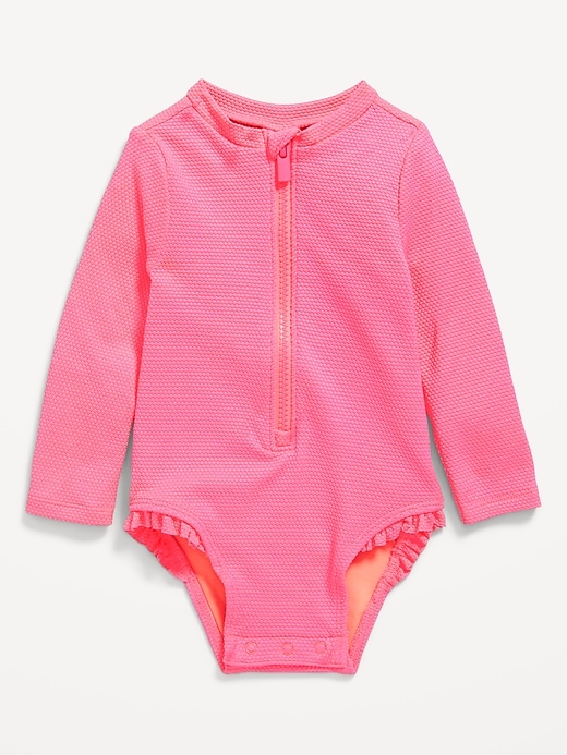 Printed Zip-Front Rashguard One-Piece Swimsuit for Baby