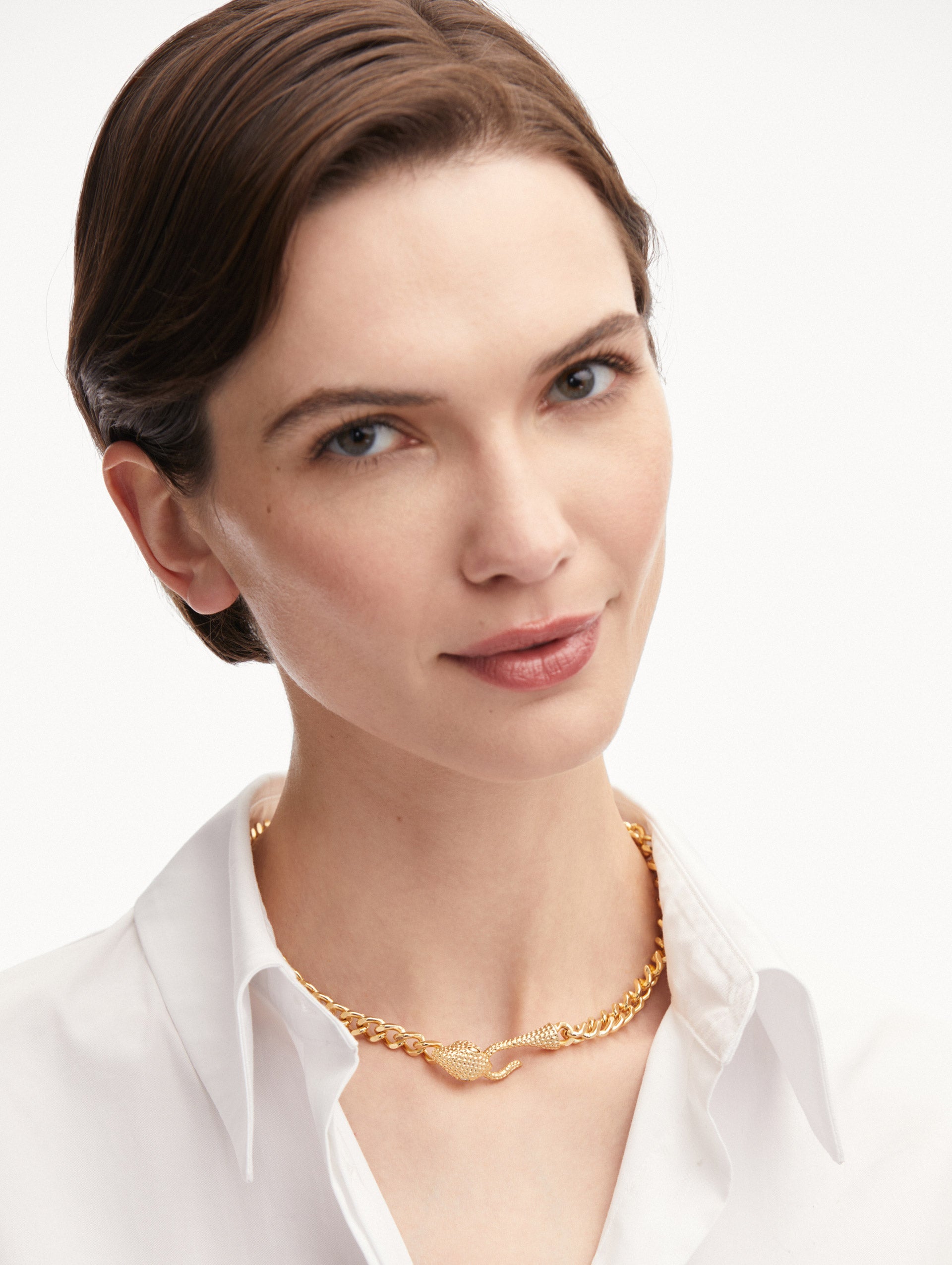 Snake Head Chain-Link Necklace