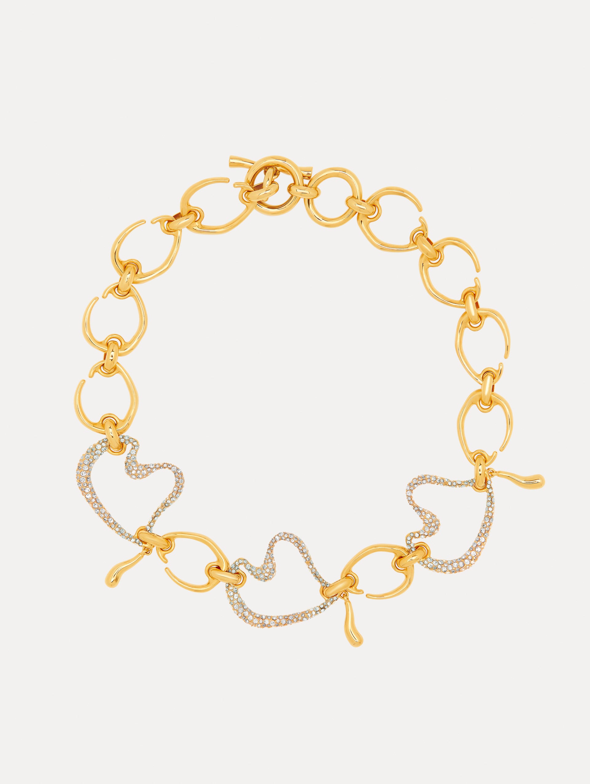 Pavé Heart O Chain-Link Necklace