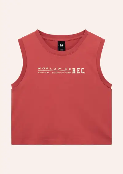 WORLDWIDE TANK IN WASHED BRICK RED(2XS)