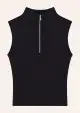 ROUTINE QUARTER ZIP TANK IN BLACK(2XS)