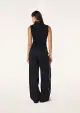 ROUTINE QUARTER ZIP TANK IN BLACK(2XS)