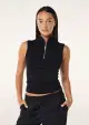 ROUTINE QUARTER ZIP TANK IN BLACK