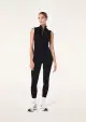 ROUTINE QUARTER ZIP TANK IN BLACK(2XS)