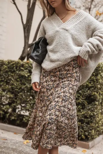 Willow Midi Skirt - Black Ditsy Floral(XS)