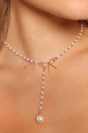 Aldo Bow Necklace - Pearl - One Size