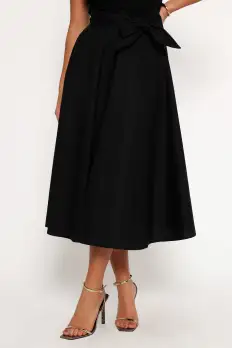 Alessandra Midi Skirt - Black