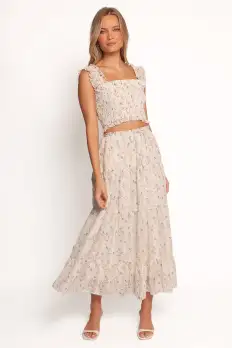 Amberlyn Maxi Skirt - Pink Floral(XS)