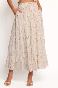 Amberlyn Maxi Skirt - Pink Floral(XS)