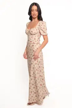 Annly Maxi Skirt - Red Floral(XS)