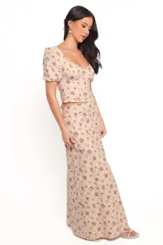 Annly Maxi Skirt - Red Floral(XS)