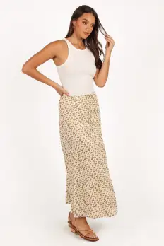 Bailey Tiered Maxi Skirt - Yellow(XS)