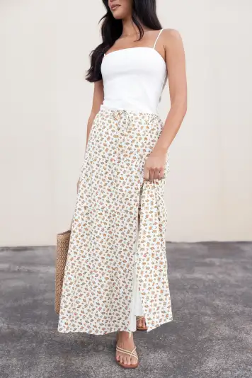 Bailey Tiered Maxi Skirt - Yellow(XS)