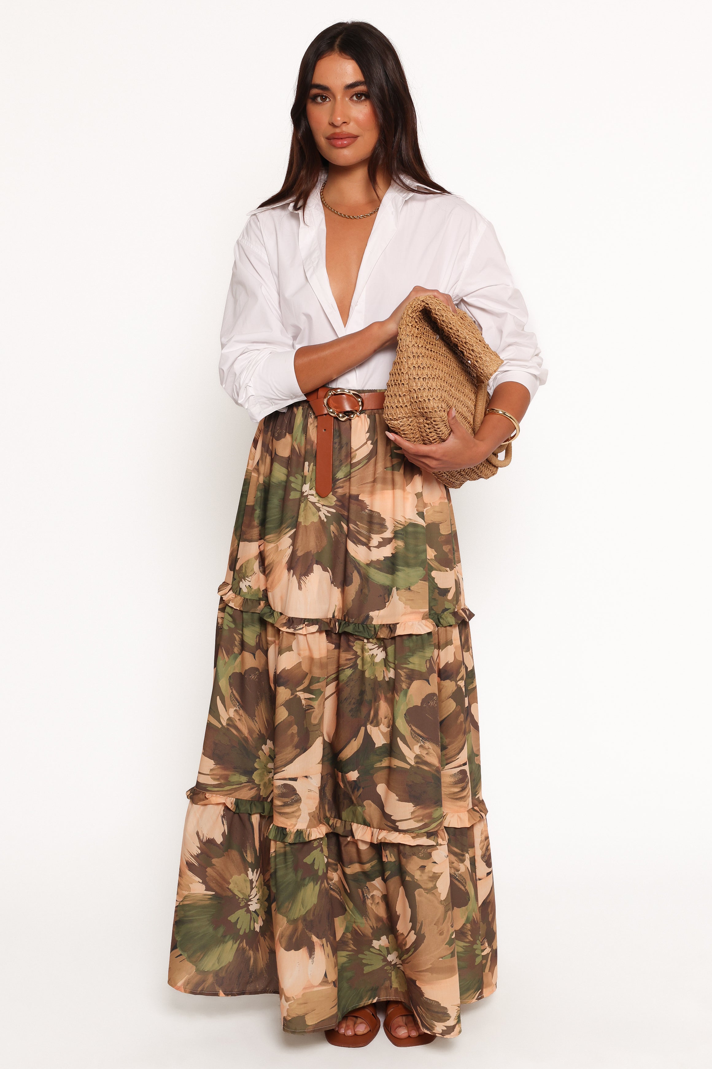 Beth Midi Skirt - Dark Floral(XS)