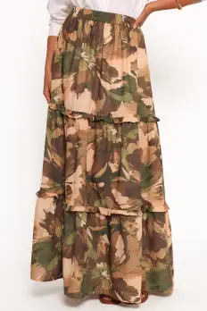 Beth Midi Skirt - Dark Floral(XS)