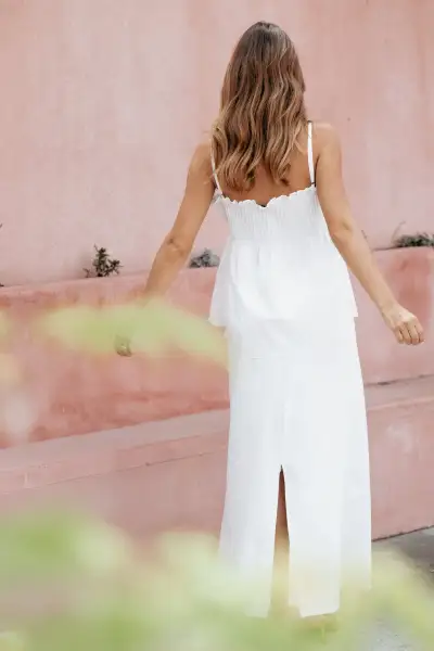 Elena Cotton Maxi Skirt - White(XS)