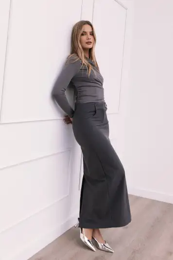 Chicca Maxi Skirt - Grey(2)