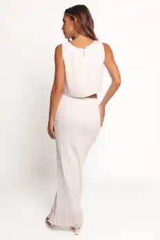 Charlotte Textured Maxi Skirt - White(S)
