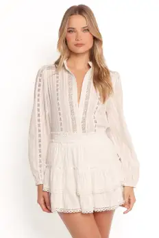 Charpelle Tiered Ruffle Mini Skirt - White(XS)