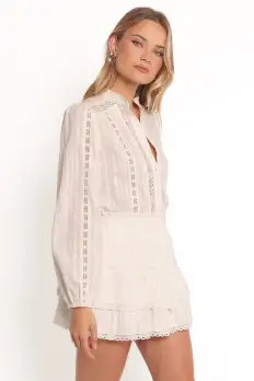Charpelle Tiered Ruffle Mini Skirt - White(XS)