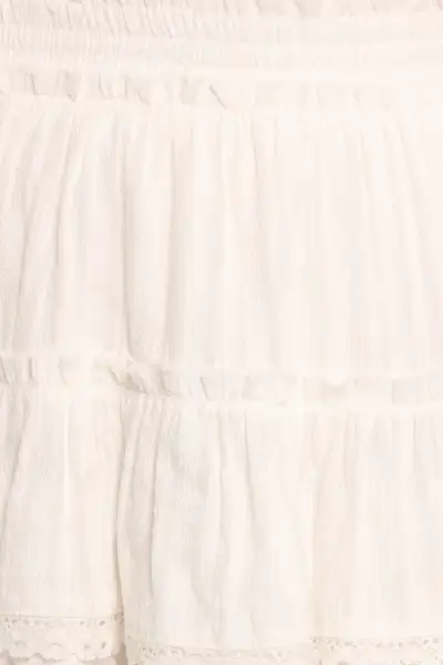 Charpelle Tiered Ruffle Mini Skirt - White(XS)