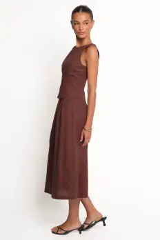 Chiaro Midi Skirt - Brown(XS)