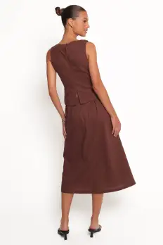 Chiaro Midi Skirt - Brown(XS)