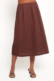 Chiaro Midi Skirt - Brown(XS)