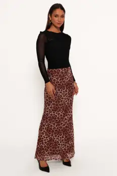 Cici Maxi Skirt - Leopard(XS)