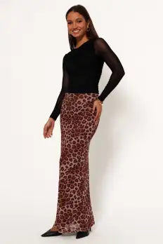 Cici Maxi Skirt - Leopard(XS)