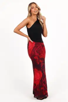 Cici Maxi Skirt - Rose Print(XS)