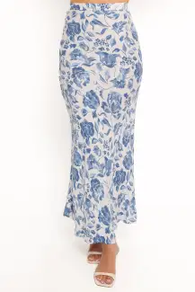 Claud Maxi Skirt - Blue White Floral(XS)