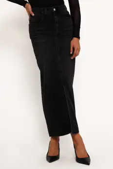 Dana Denim Midi Skirt - Black Wash(2)