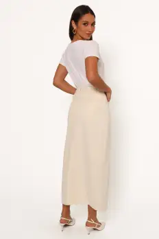 Kellen Corduroy Midi Skirt - Cream(S)