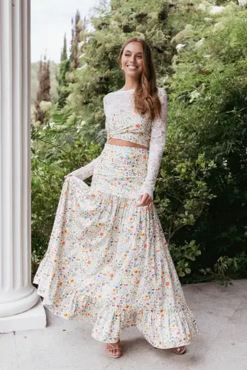Dara Maxi Skirt - Garden Floral(XS)