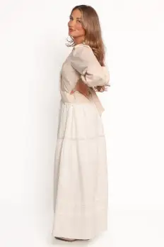 Darlia Tiered Maxi Skirt - White(XS)