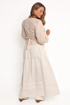 Darlia Tiered Maxi Skirt - White(XS)