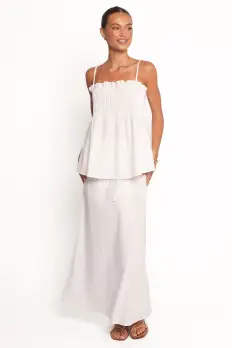 Elena Cotton Maxi Skirt - White(XS)