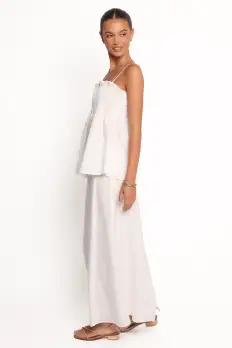 Elena Cotton Maxi Skirt - White(XS)