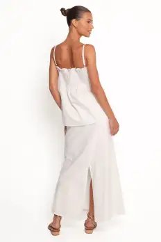 Elena Cotton Maxi Skirt - White(XS)