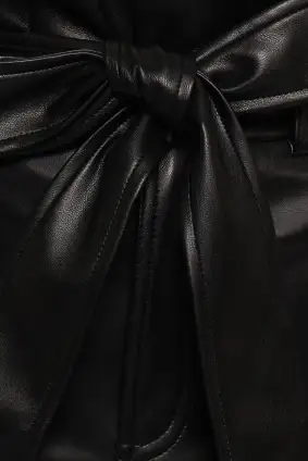 Franka Faux Leather Midi Skirt - Black(XS)
