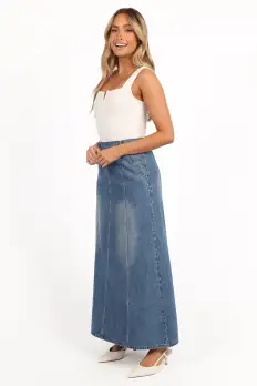 Gwen Denim Skirt - Mid Wash Denim(XS)