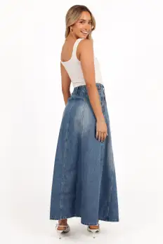 Gwen Denim Skirt - Mid Wash Denim(XS)