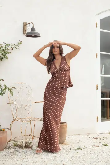 Velman Skirt - Brown Polka Dot(XS)