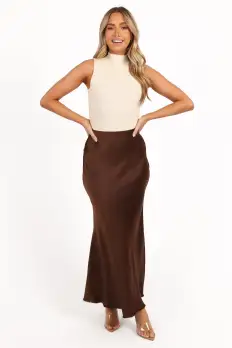 Kora Midi Skirt - Brown
